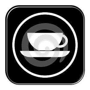 Tea - white icon on black web button