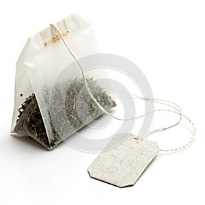 Teabag isolated on white background