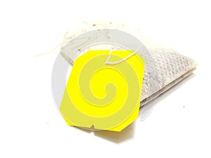 Teabag with yellow label