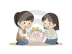 Teach children to save money on Piggy Bank
