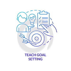Teach goal setting blue gradient concept icon