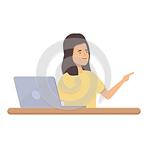 Teach programming icon cartoon vector. Computer science