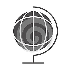 Teach school and education globe map geography silhouette style icon