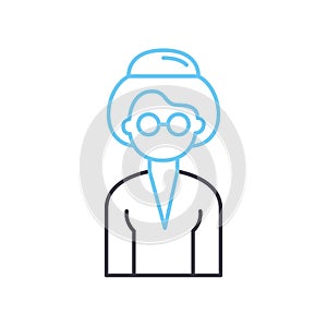 teacher avatar line icon, outline symbol, vector illustration, concept sign