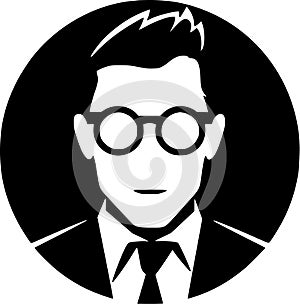 Teacher - black and white vector illustration