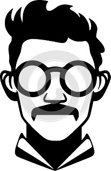 Teacher - black and white vector illustration