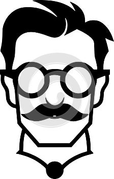 Teacher - black and white vector illustration