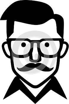 Teacher - black and white vector illustration