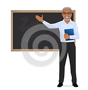 Teacher at blackboard