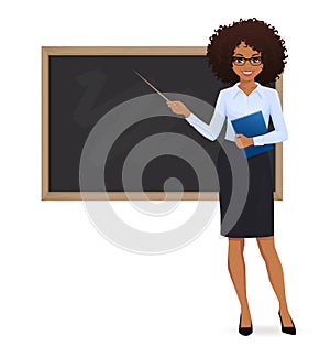 Teacher at blackboard