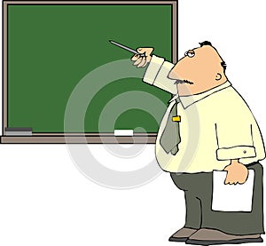 Teacher At A Blackboard