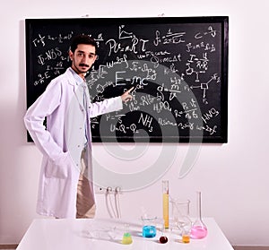 Teacher at the blackboard