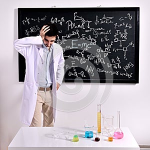 Teacher at the blackboard