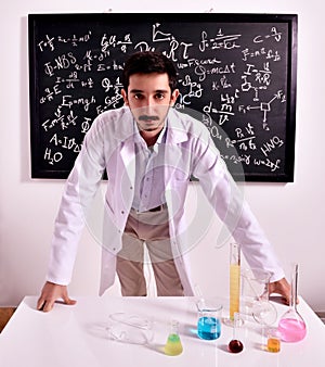 Teacher at the blackboard