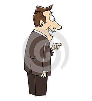 Teacher explaining something and pointing