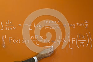 Teacher and calculus formula photo