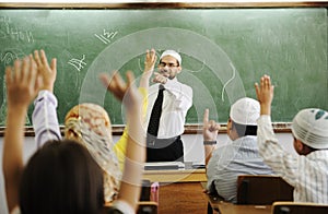 El maestro en la clase 