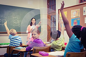 Teacher gettting an answer from a student