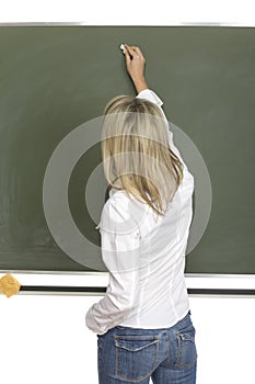 Teacher at greenboard