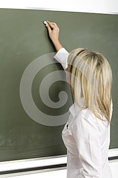 Teacher at greenboard