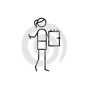 teacher icon. Element of human hobbies icon for mobile concept and web apps. Thin line teacher icon can be used for web and mobile