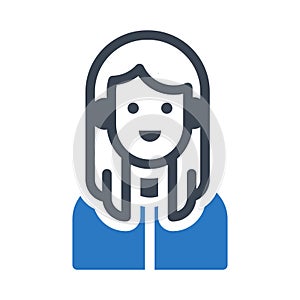 Teacher glyph colour vector icon