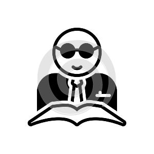 Black solid icon for Teacher, tutor and educationist