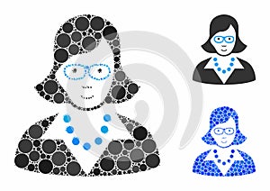 Teacher lady Composition Icon of Circle Dots