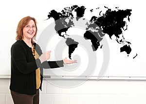 Teacher and map