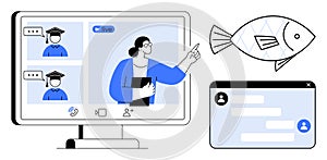 Online Education Webinar with Interactive Chat and Creative Learning