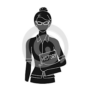 Teacher.Professions single icon in black style vector symbol stock illustration web.