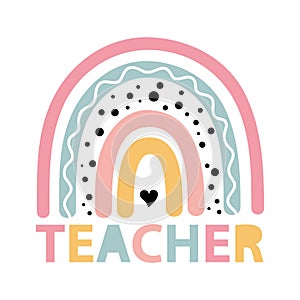 Teacher rainbow school svg kindergarten teacher print