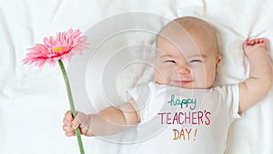 Teacher`s Day message with baby girl