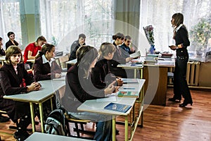 Teacher's day in a rural school in Kaluga region of Russia.