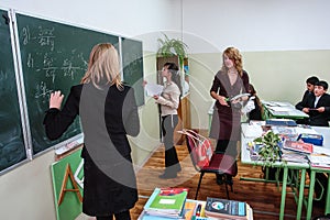 Teacher's day in a rural school in Kaluga region of Russia.