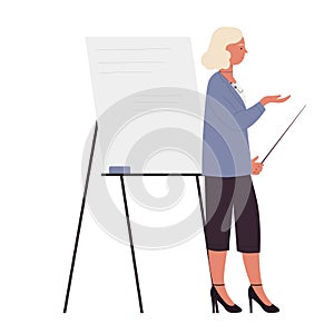 Teacher showing presentation