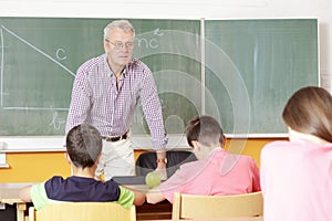 Teacher and student in lesson