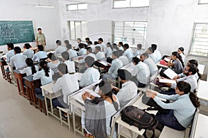 Teacher and students