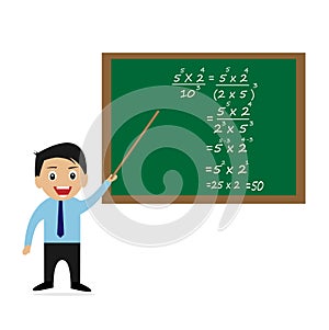 Teacher teaches mathematics