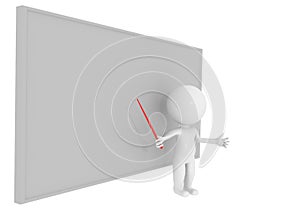 Teacher teaching on blackbord 3d humnan character - 3d rendering photo