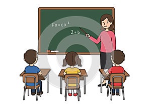 Teacher teaching students clipart