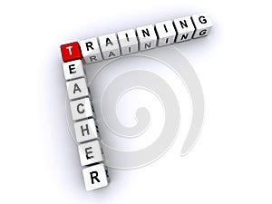 Teacher Training word block on white
