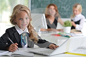 Teacher with two girls