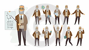 Teacher - vector cartoon people character set