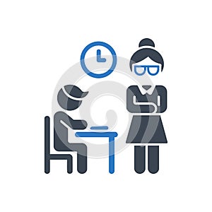 Teacher Watching Student Icon