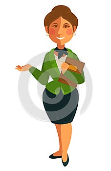 Teacher woman of school university profession vector flat isolated icon