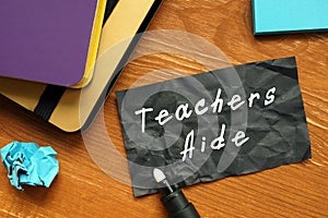 Teachers Aide phrase on the sheet