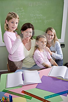 Teachers and students in classroom