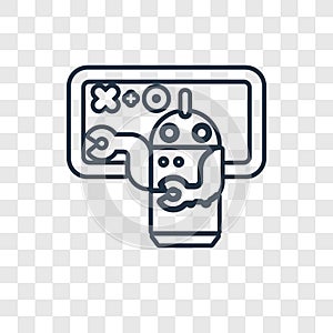 Teaching concept vector linear icon isolated on transparent back