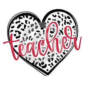 Teaching is heart work vector illustration.